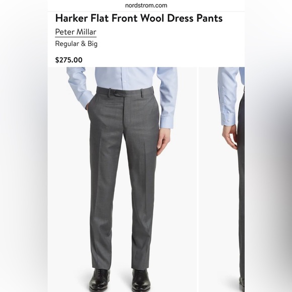 Peter Millar Harker Charcoal Wool Dress Pants Size 40 Business Casual Formal - Picture 3 of 9